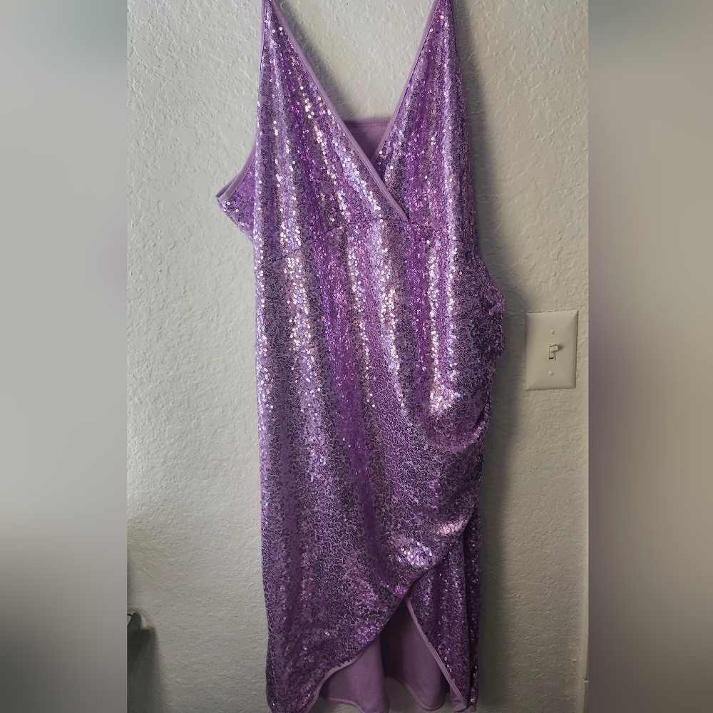 Purple Sequin Dress 3xl - Picture 2 of 10